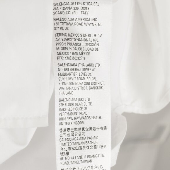 Balenciaga White Oversized Cotton Poplin Raw-Cut Shirt - Picture 13 of 13
